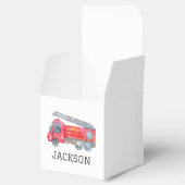 Gepersonaliseerde Firetruck verjaardagsfeestje Bedankdoosjes (Geopend)