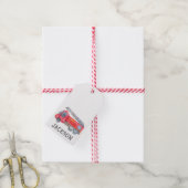 Gepersonaliseerde Firetruck verjaardagsfeestje Cadeaulabel (Met Touw)