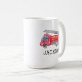 Gepersonaliseerde Firetruck verjaardagsfeestje Koffiemok (Voorkant rechts)