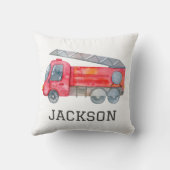 Gepersonaliseerde Firetruck verjaardagsfeestje Kussen (Achterkant)