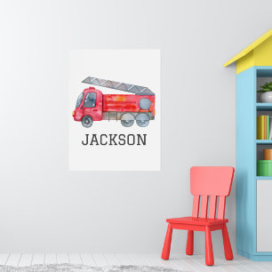 Gepersonaliseerde Firetruck verjaardagsfeestje Poster