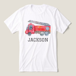 Gepersonaliseerde Firetruck verjaardagsfeestje Tri-Blend Shirt