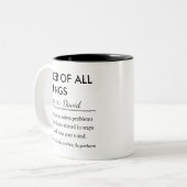 Gepersonaliseerde Fixer van Alle Dingen Custom Opa Tweekleurige Koffiemok (Voorkant links)