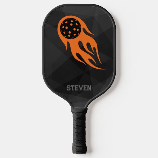 Gepersonaliseerde Flaming Sinaasappel Pickleball o Pickleball Paddle (Voorkant)
