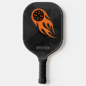 Gepersonaliseerde Flaming Sinaasappel Pickleball o Pickleball Paddle (Achterkant)
