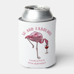 Gepersonaliseerde Flamingo 50e verjaardag nieuwigh Blikjeskoeler