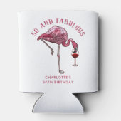 Gepersonaliseerde Flamingo 50e verjaardag nieuwigh Blikjeskoeler (Achterkant)