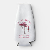 Gepersonaliseerde Flamingo 50e verjaardag nieuwigh Flesjeskoeler (Voorkant)