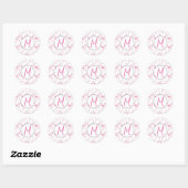 Gepersonaliseerde Flamingo achtergrond Ronde Sticker (Vel)