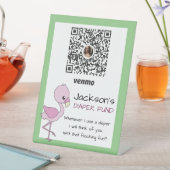 Gepersonaliseerde Flamingo Baby Boy Douche Ideeën Reclamebord Met Voetstuk (Insitu)