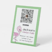 Gepersonaliseerde Flamingo Baby Boy Douche Ideeën Reclamebord Met Voetstuk (Voorkant)