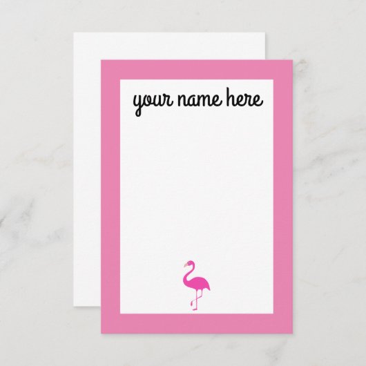 Gepersonaliseerde Flamingo-briefkaarten Bedankkaart (Voorkant / Achterkant)
