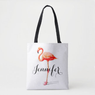 Gepersonaliseerde Flamingo Canvas tas voor vrouwen