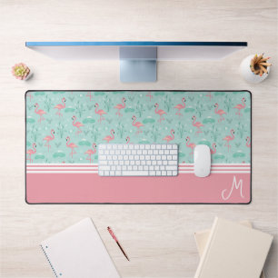Gepersonaliseerde Flamingo Gift Monogram Bureaumat