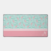 Gepersonaliseerde Flamingo Gift Monogram Bureaumat (Voorkant)