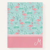 Gepersonaliseerde Flamingo Gift Monogram Notitieboek (Voorkant)