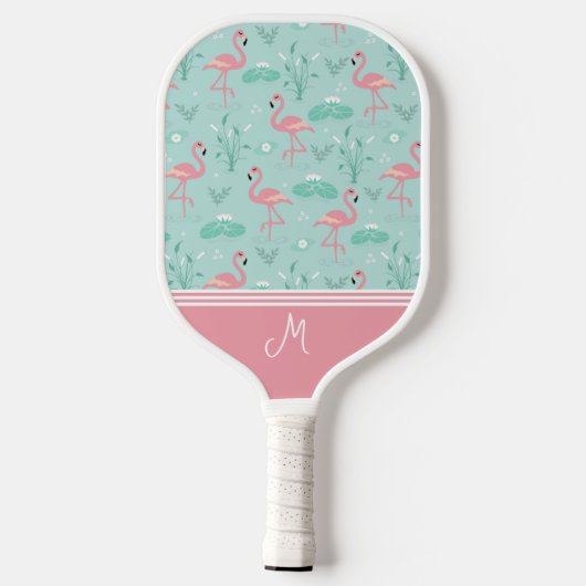 Gepersonaliseerde Flamingo Gift Monogram Pickleball Paddle (Achterkant)