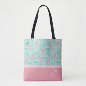 Gepersonaliseerde Flamingo Gift Monogram Tote Bag (Voorkant)