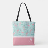 Gepersonaliseerde Flamingo Gift Monogram Tote Bag (Achterkant)