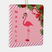  gepersonaliseerde Flamingo Keramisch Ornament (Rechts)