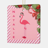  gepersonaliseerde Flamingo Keramisch Ornament (Links)
