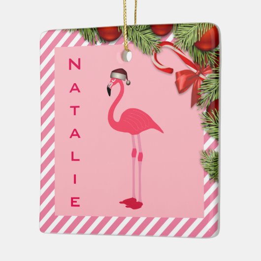  gepersonaliseerde Flamingo Keramisch Ornament (Links)