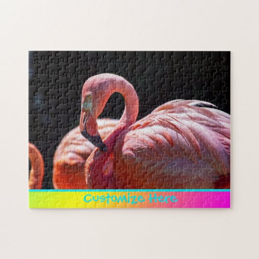 Gepersonaliseerde Flamingo Puzzle Legpuzzel (Horizontaal)