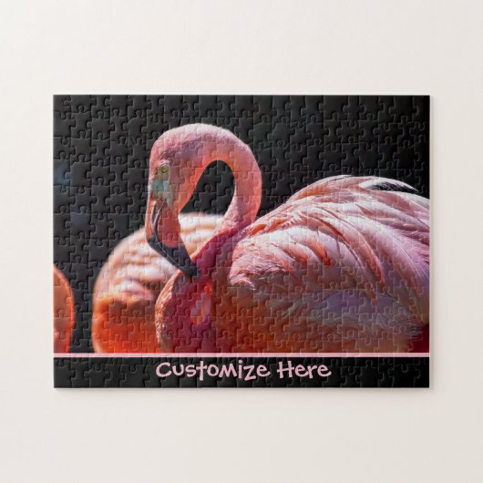 Gepersonaliseerde Flamingo Puzzle Legpuzzel (Horizontaal)