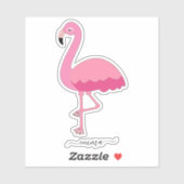 Gepersonaliseerde Flamingo Sticker (Vel)