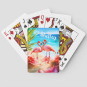 Gepersonaliseerde Flamingo Thema Speelkaarten (Achterkant)