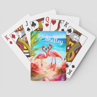 Gepersonaliseerde Flamingo Thema Speelkaarten