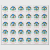 Gepersonaliseerde Flamingo Tropische Kerstboom Cadeaupapier (Vlak)