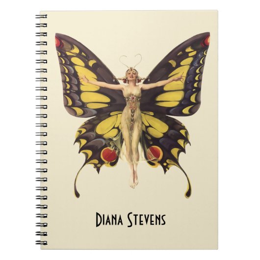  gepersonaliseerde Flapper Butterfly Notitieboek (Voorkant)