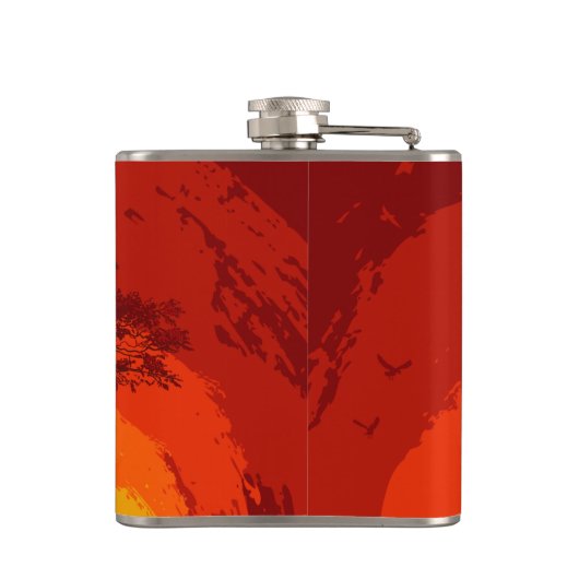 Gepersonaliseerde Flask African Safari Giraffe Sun Heupfles (Achterkant)