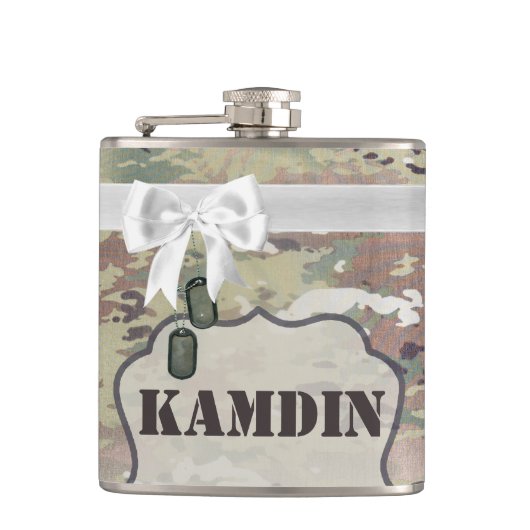 Gepersonaliseerde Flask Army OCP Camo Uniform Camo Heupfles (Voorkant)