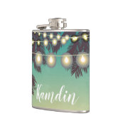 Gepersonaliseerde Flask Beach Sunset Palm Tree Str Heupfles (Links)