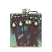 Gepersonaliseerde Flask Beach Sunset Palm Tree Str Heupfles (Achterkant)