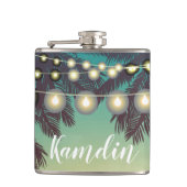 Gepersonaliseerde Flask Beach Sunset Palm Tree Str Heupfles (Voorkant)
