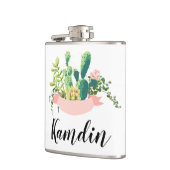 Gepersonaliseerde Flask Bohemian Cactus Succulents Heupfles (Links)