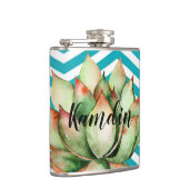 Gepersonaliseerde Flask Boho Cacti Cactus Succulen Heupfles (Rechts)