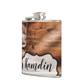 Gepersonaliseerde Flask Cowboy Laarzen Schuur Hout Heupfles (Links)