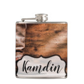 Gepersonaliseerde Flask Cowboy Laarzen Schuur Hout Heupfles (Voorkant)
