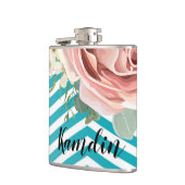 Gepersonaliseerde Flask Geometrisch Roos Chevron B Heupfles (Links)