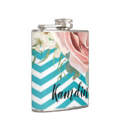 Gepersonaliseerde Flask Geometrisch Roos Chevron B Heupfles (Rechts)