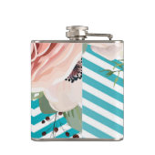 Gepersonaliseerde Flask Geometrisch Roos Chevron B Heupfles (Achterkant)