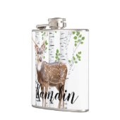 Gepersonaliseerde Flask Herten Doe Woodland Buck L Heupfles (Links)