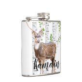 Gepersonaliseerde Flask Herten Doe Woodland Buck L Heupfles (Rechts)