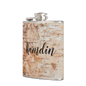 Gepersonaliseerde Flask land schuur hout kant sier Heupfles (Links)