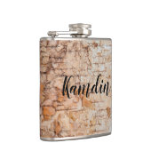 Gepersonaliseerde Flask land schuur hout kant sier Heupfles (Rechts)