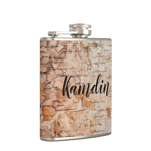 Gepersonaliseerde Flask land schuur hout kant sier Heupfles (Rechts)